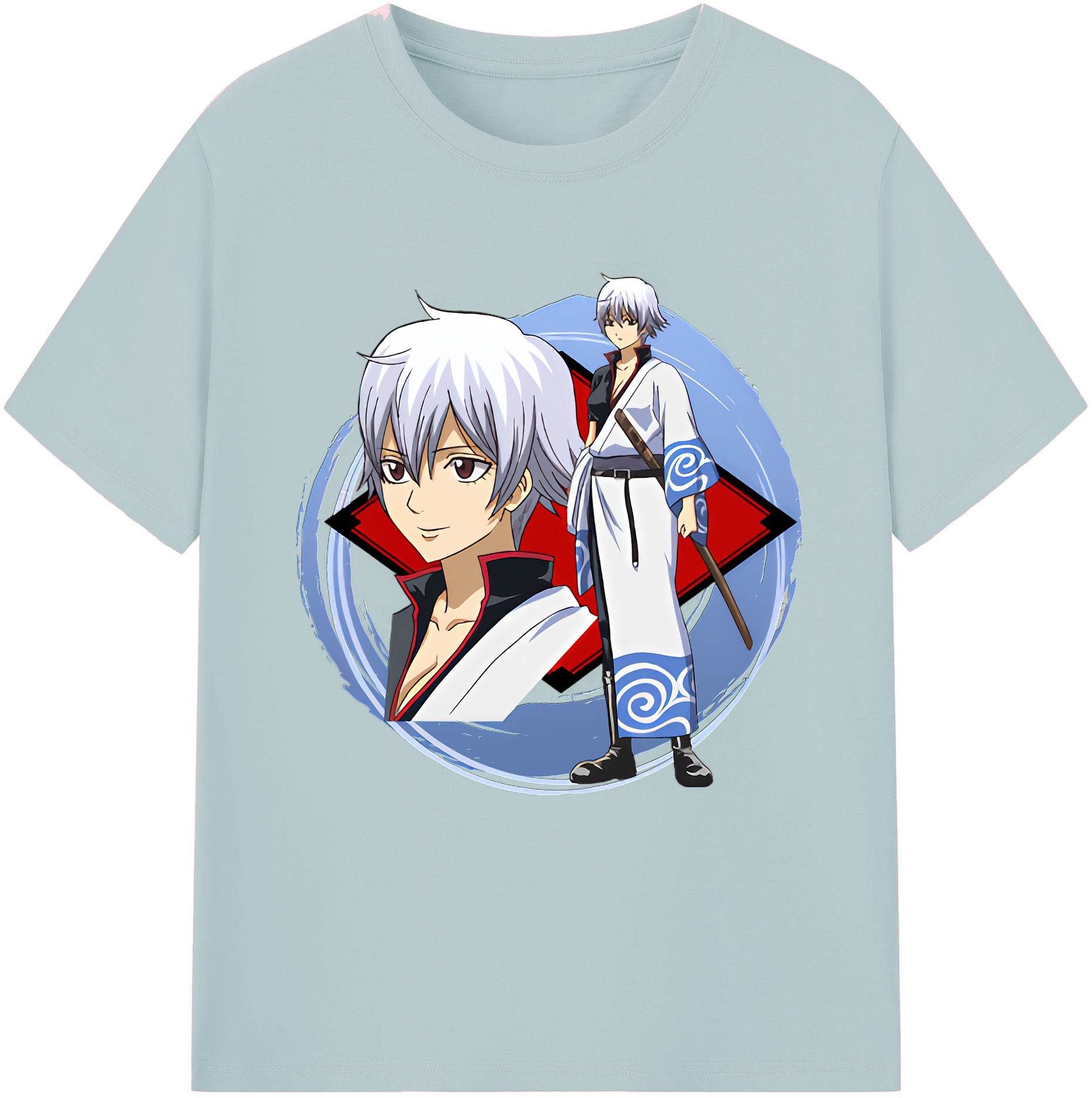 （画像用） ぎんたま 坂田銀時（さかたぎんとき） 神楽 志村新八（しむら しんぱち） GINTAMA Sakata Gintoki Kagura Shimura Shinpachi 綿100％半袖Tシャツ（フロントプリント）